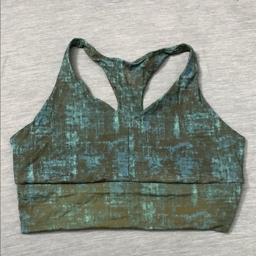Jockey 3X Green and Blue Patterned Sports Bra
